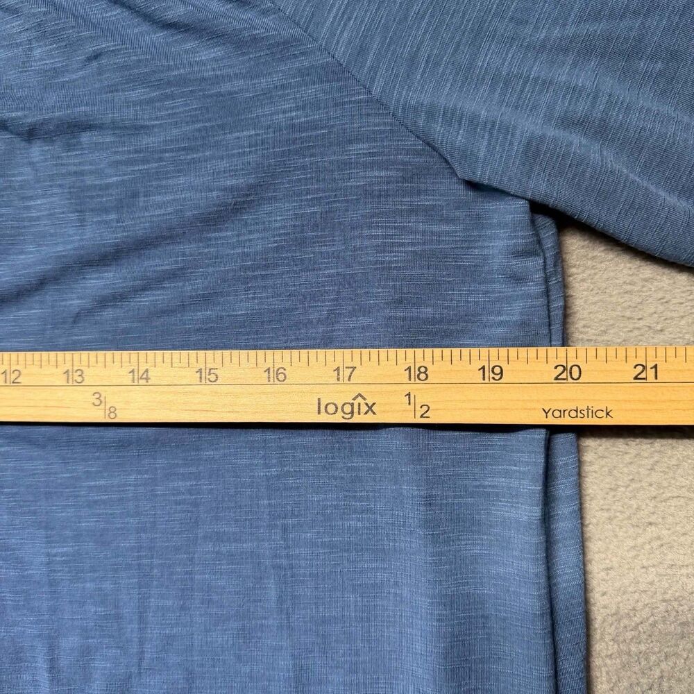 L.L.Bean Womens Medium 3/4 Sleeve Henley Blouse Blue Stretch Casual Top - Picture 8 of 9